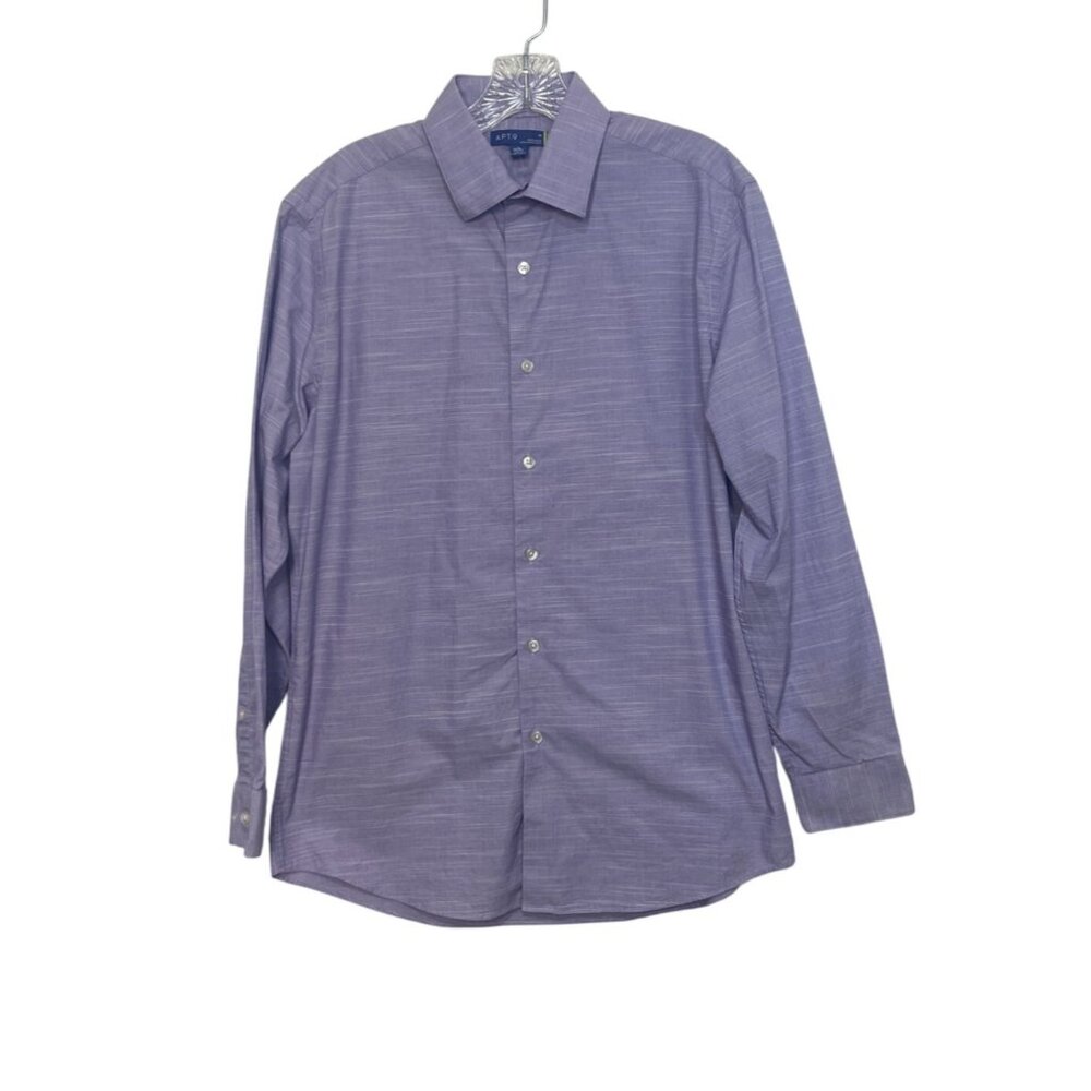 Apt 9 Regular Fit Button Up Dress Shirt Mens Medium Purple New